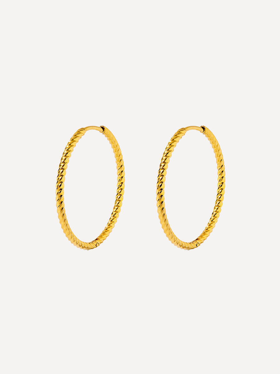 30mm Modern Twist Ohrringe Gold