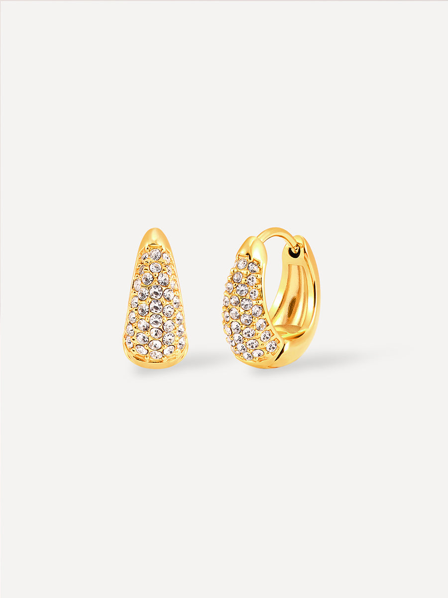 Sparkling Hoop Small Ohrringe Gold
