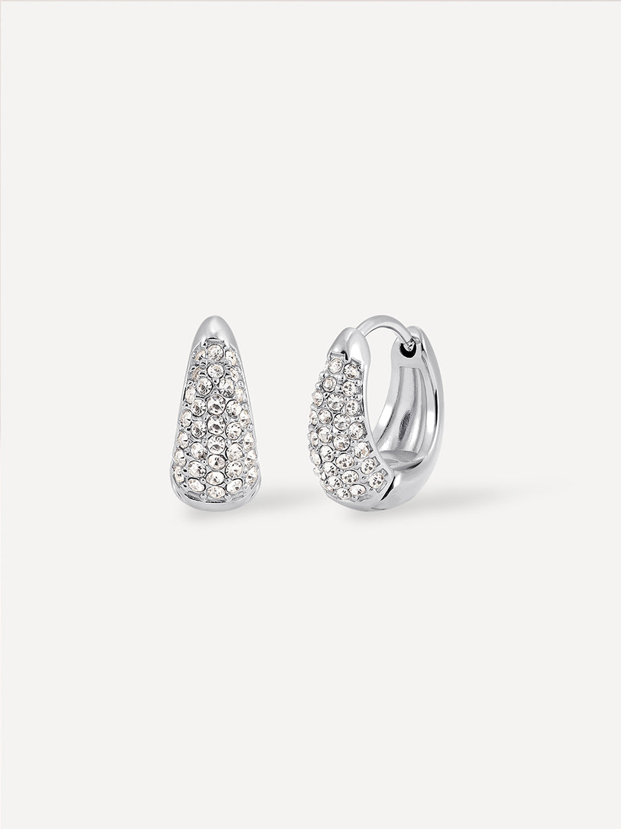 Sparkling Hoop Small Ohrringe Silber