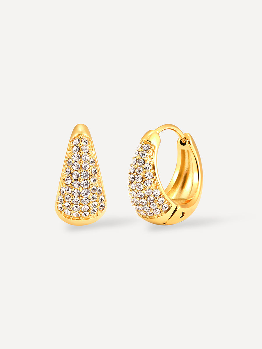 Sparkling Hoop Medium Ohrringe Gold