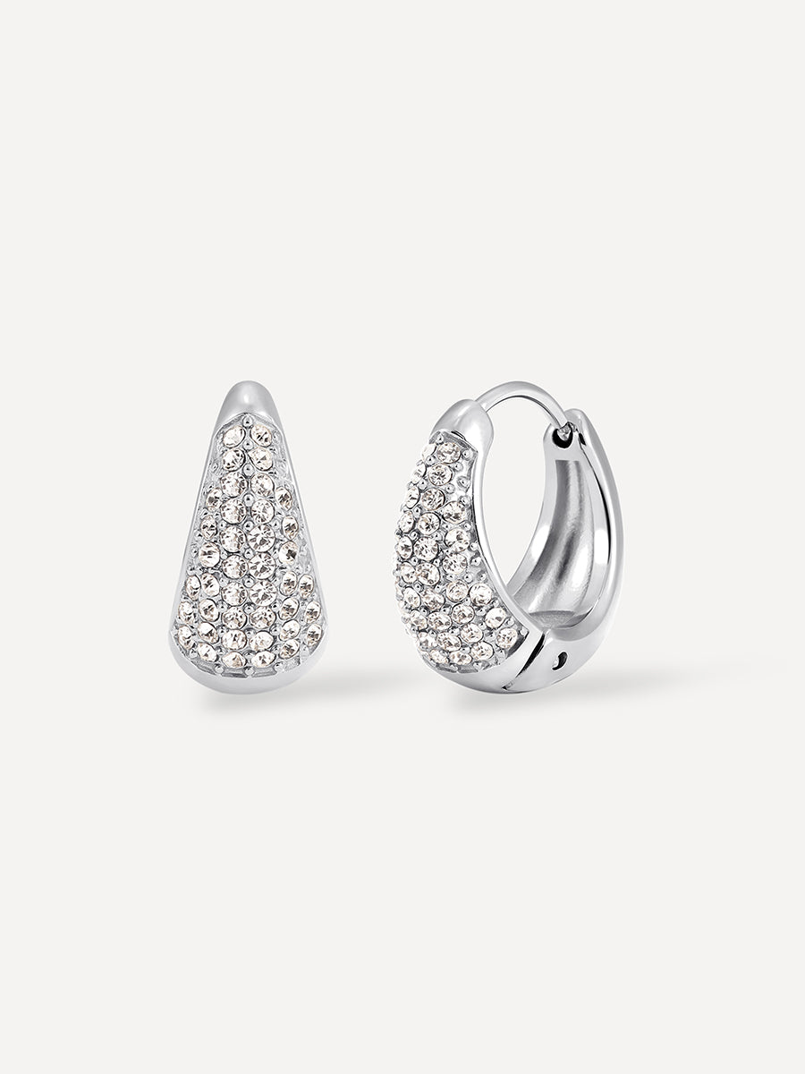 Sparkling Hoop Medium Ohrringe Silber