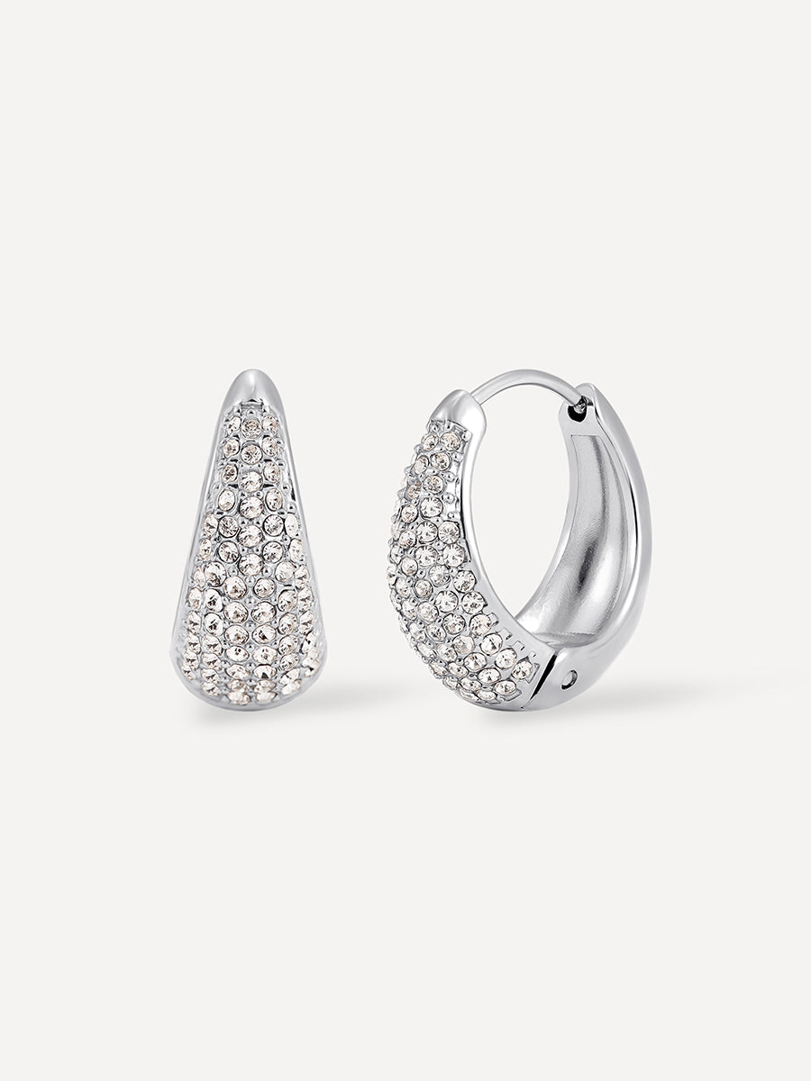 Sparkling Hoop Large Ohrringe Silber