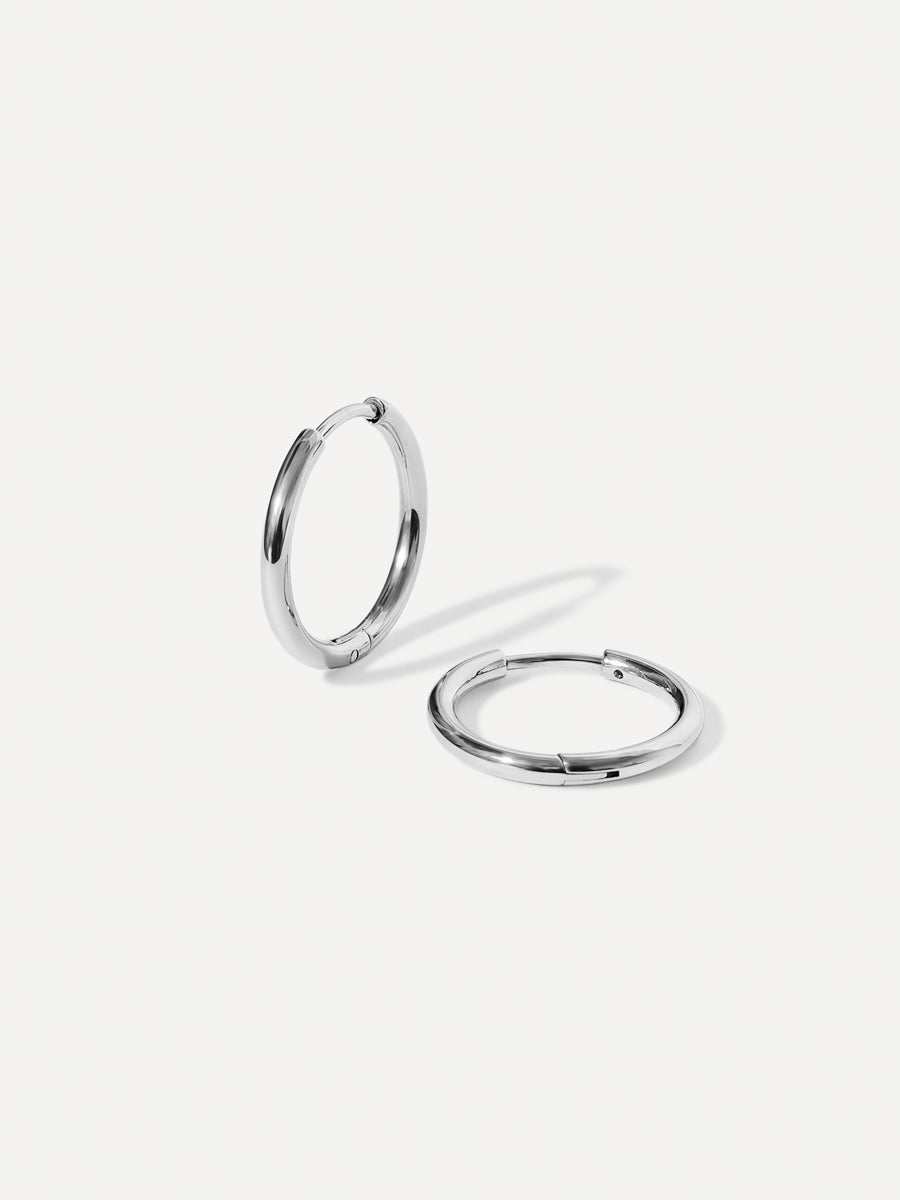 Sleek Hoop Ohrringe Silber