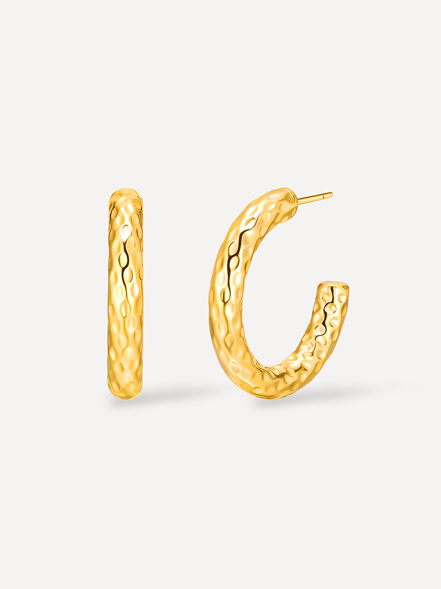 Textured Stud Ohrringe Gold