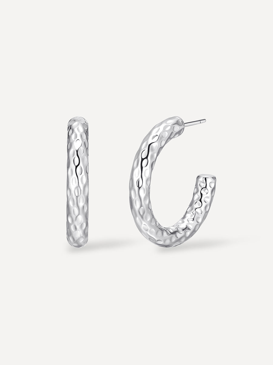 Textured Stud Ohrringe Silber