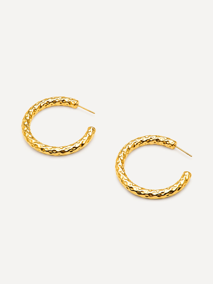Textured Stud Large Ohrringe Gold