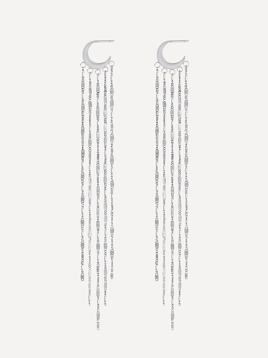 Moonlit Tassel Ohrringe Silber