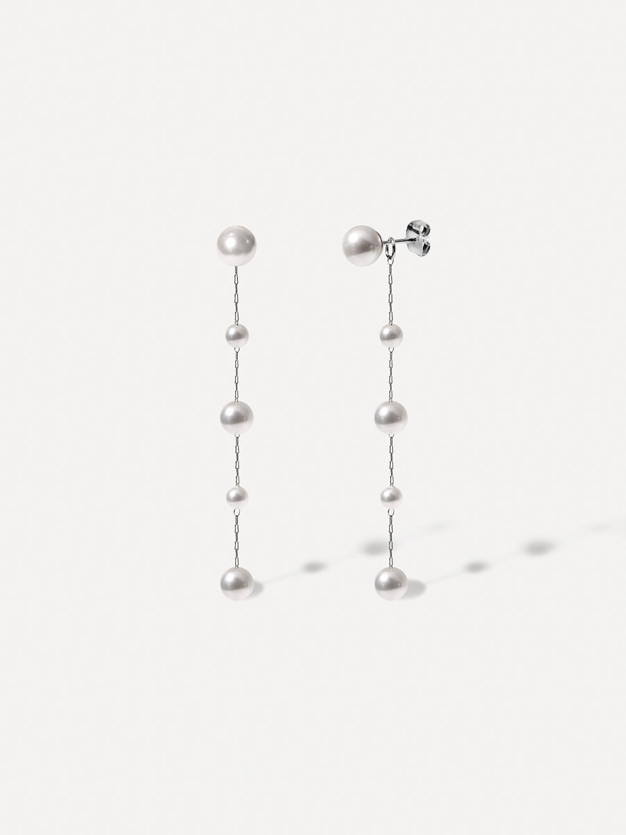 Ethereal Pearl Drop Ohrringe Silber