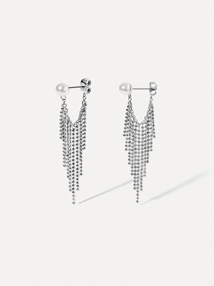Fringe Pearl Ohrringe Silber