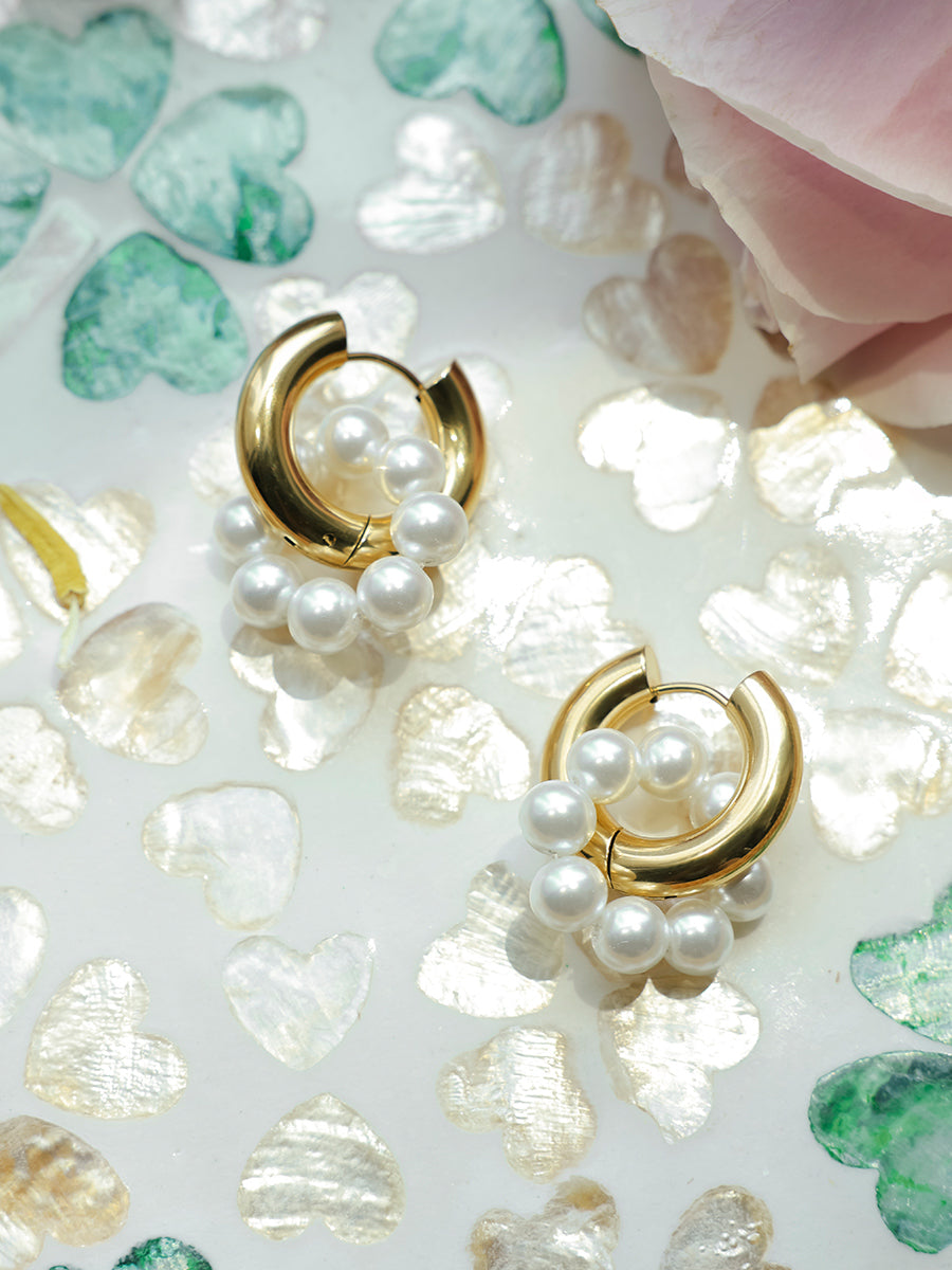 Pearl Halo Earrings