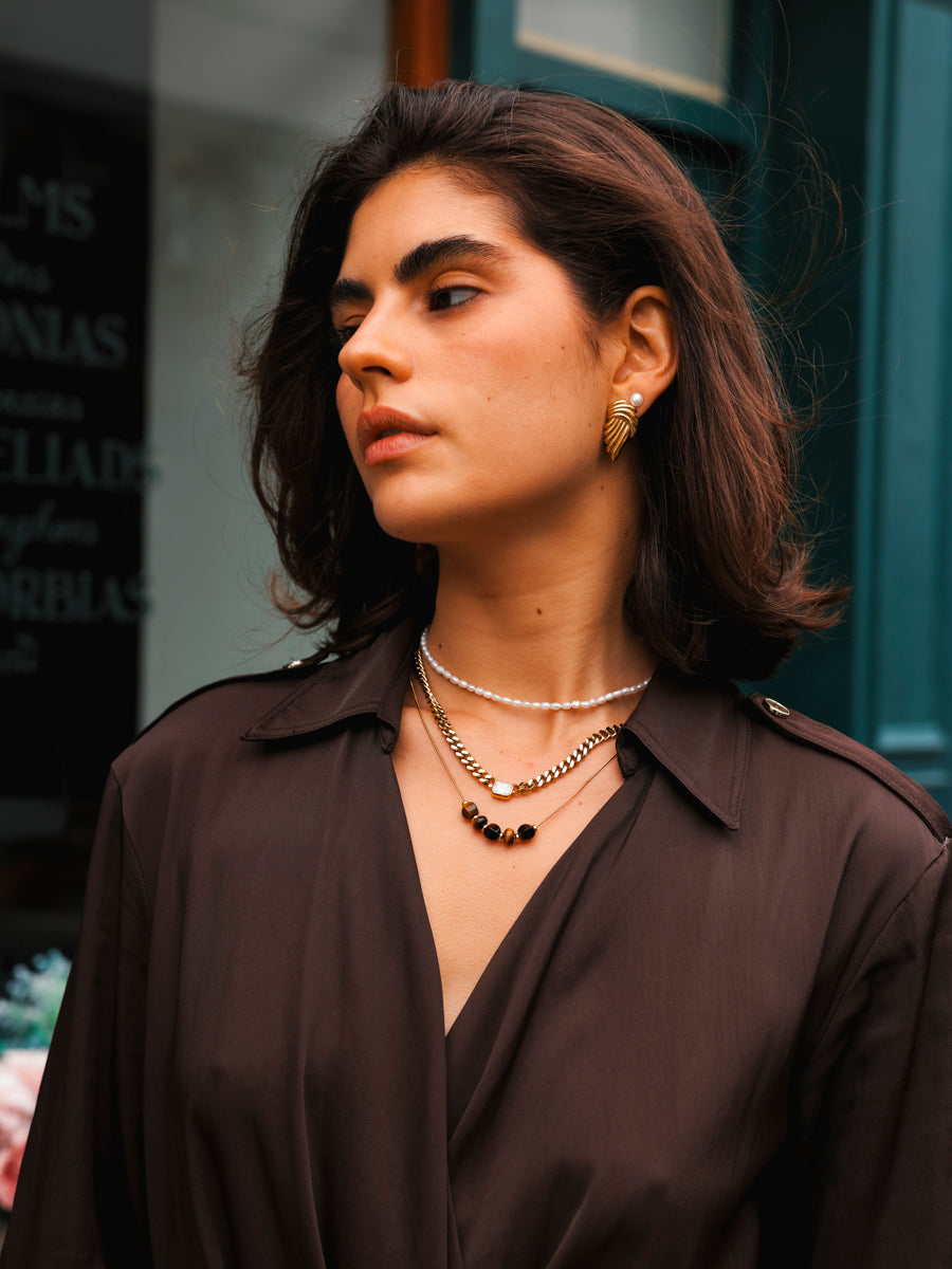 String Feather Ohrringe