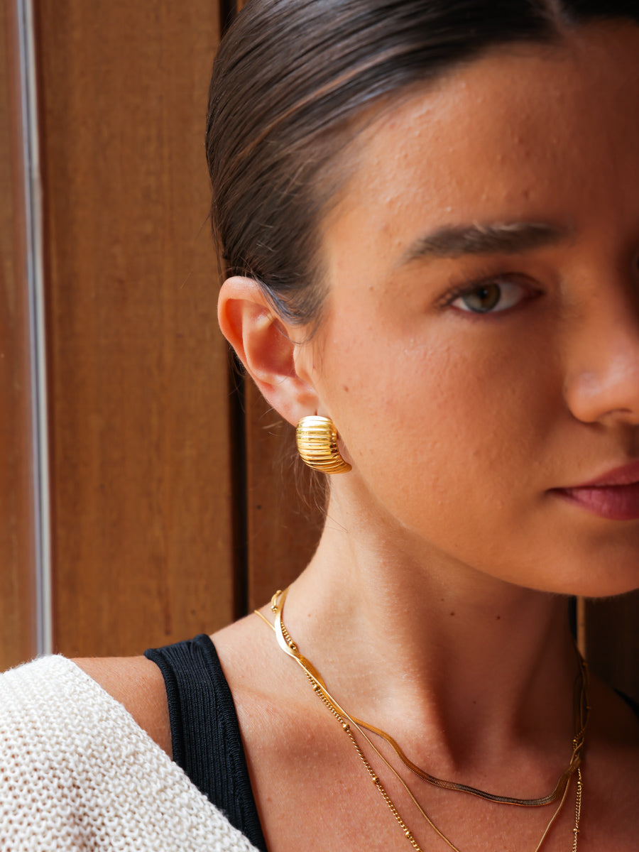 Ribbed Square Earrings
