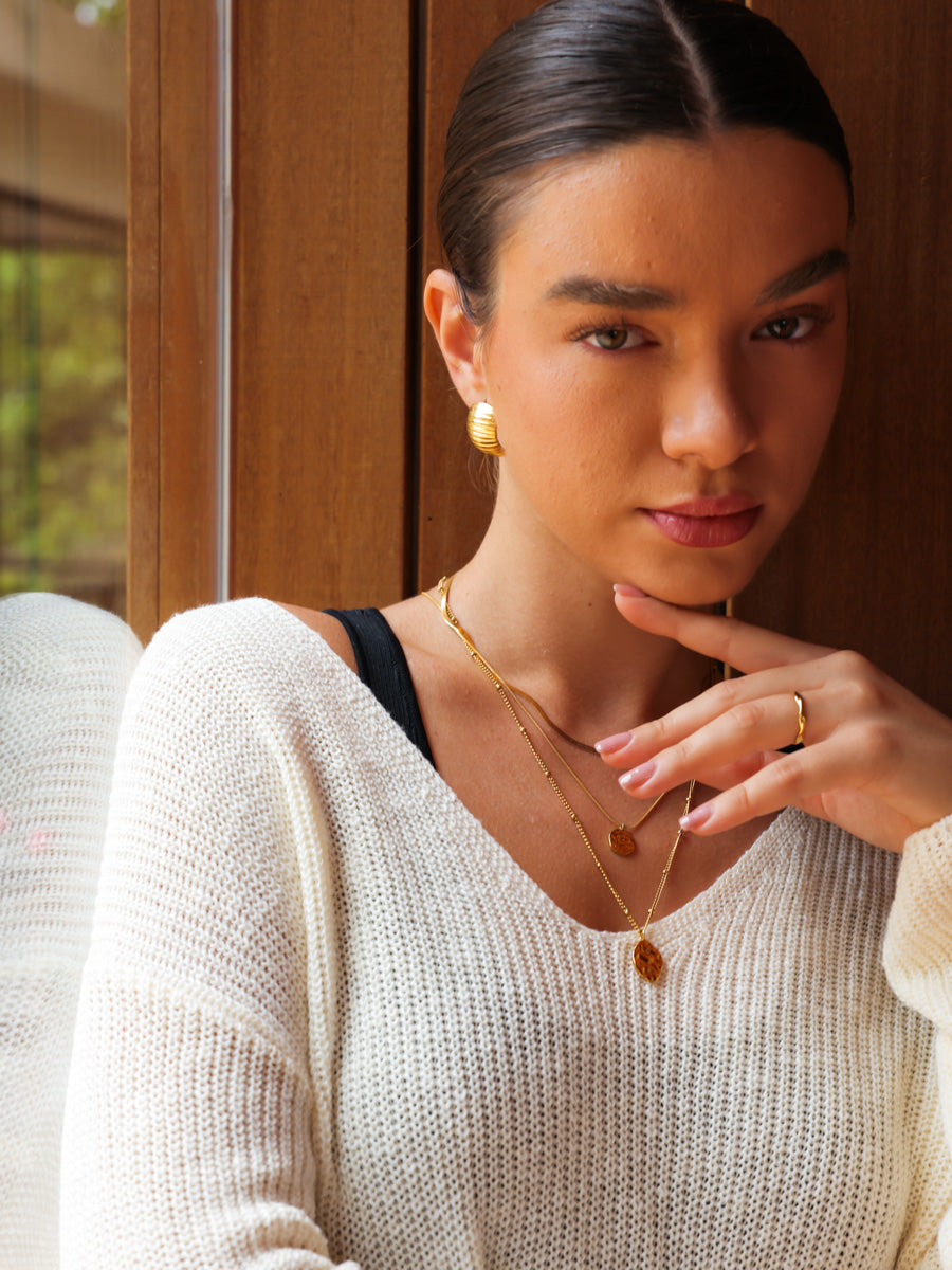 Ribbed Square Earrings