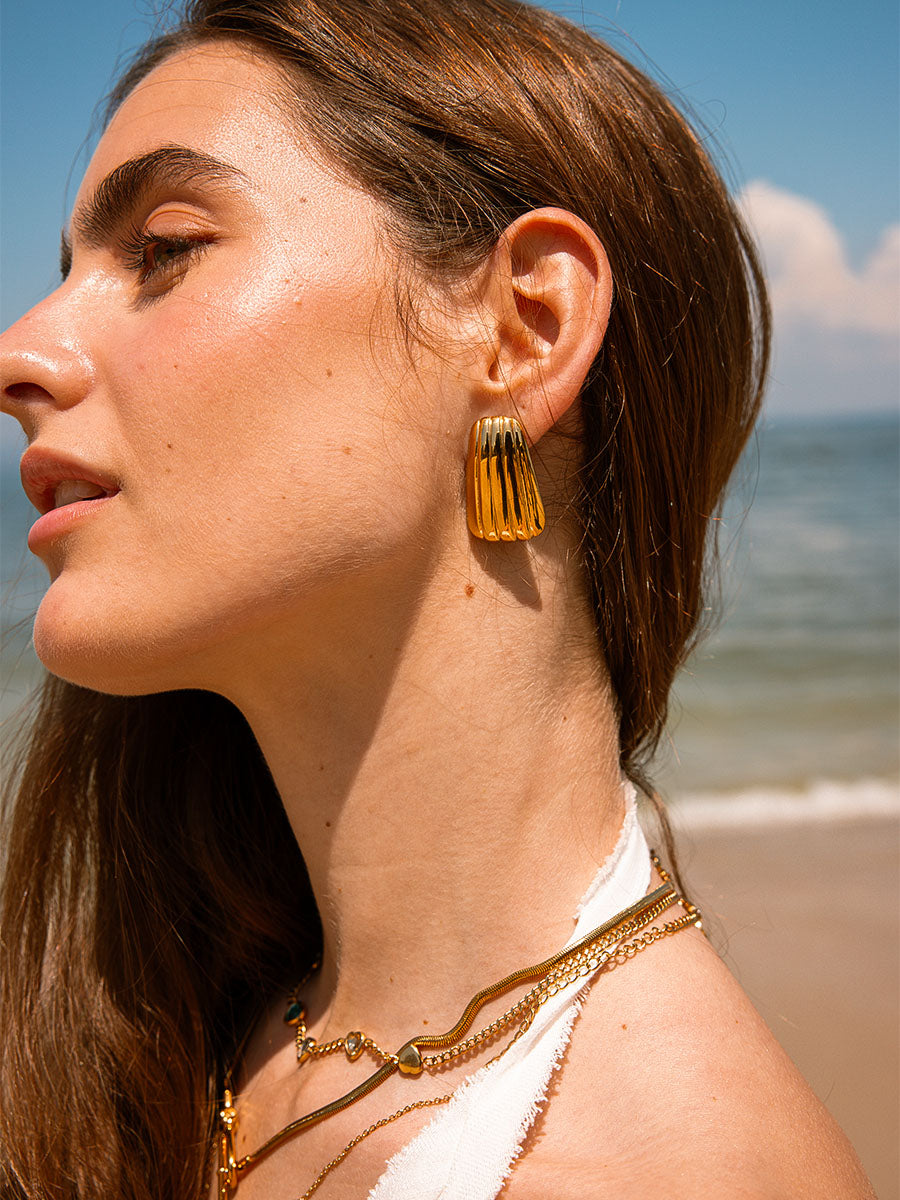 Textured Square Earrings