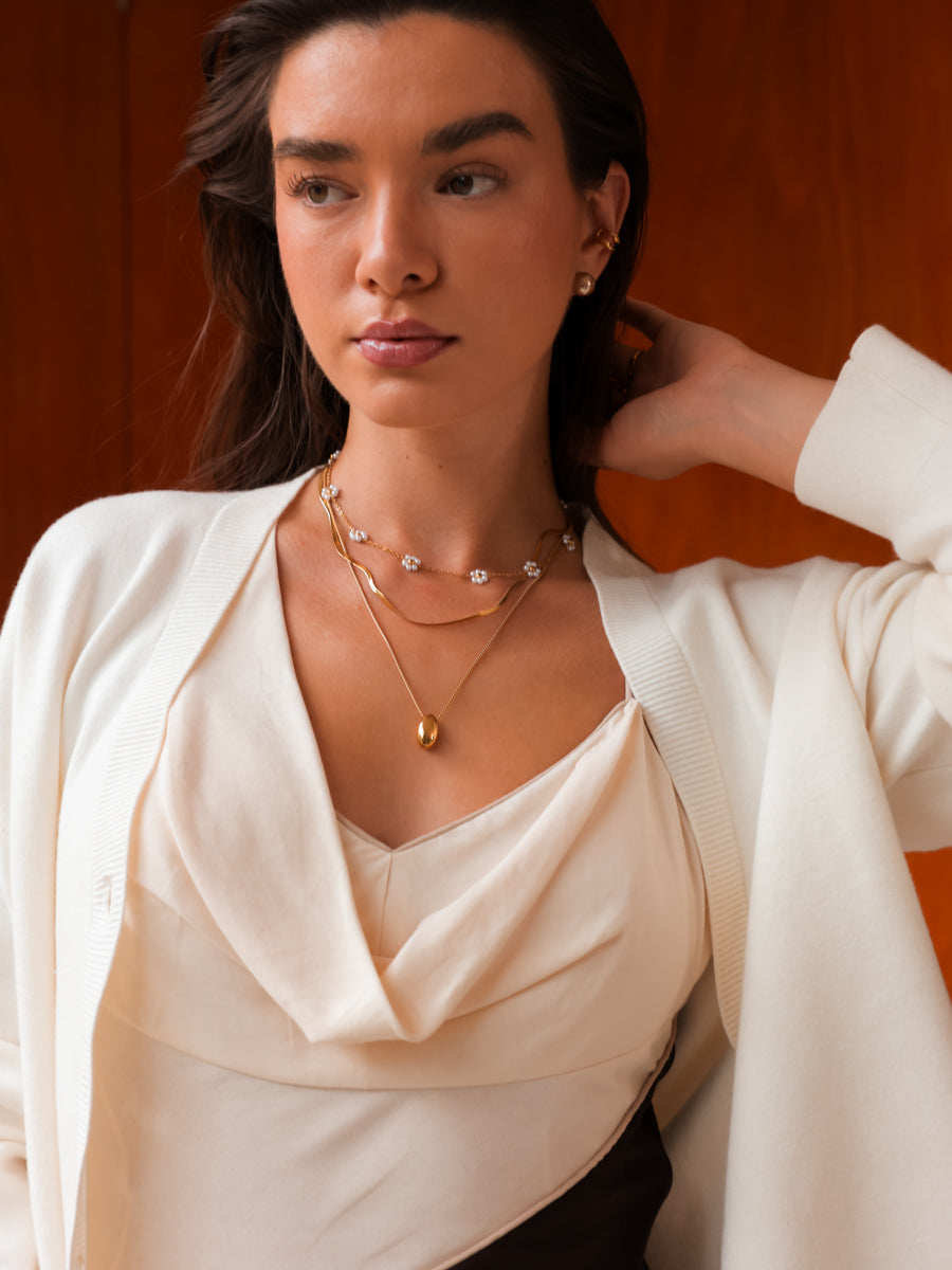 Serene Pearl Coffee Ohrringe