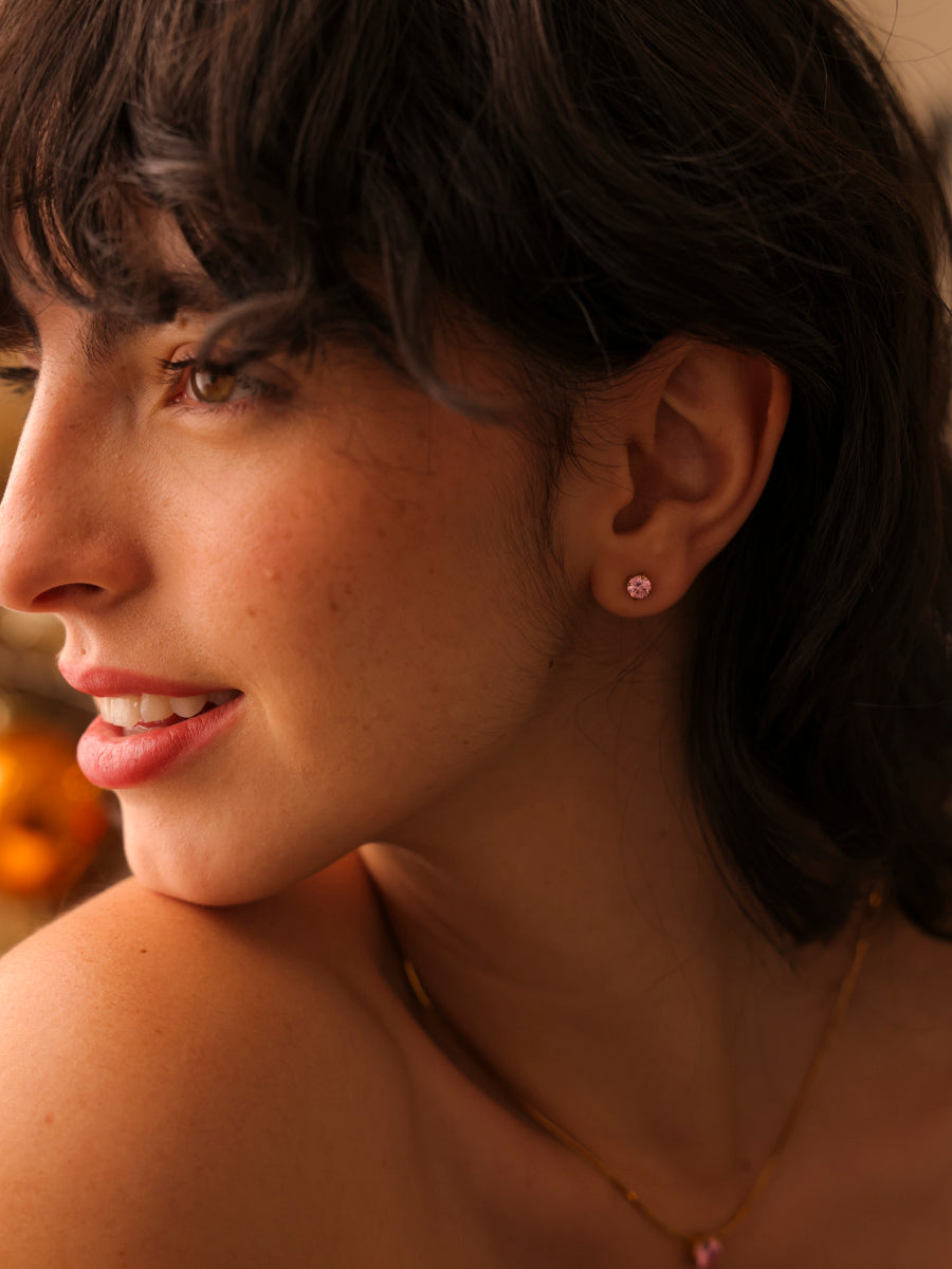 Crystal Delight Pink Small Stub-Ohrringe