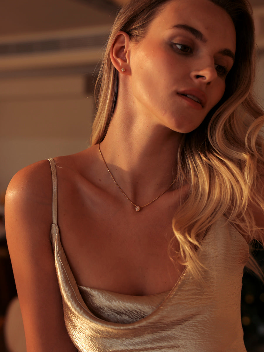 Crystal Delight Champagne Small Stub-Ohrringe