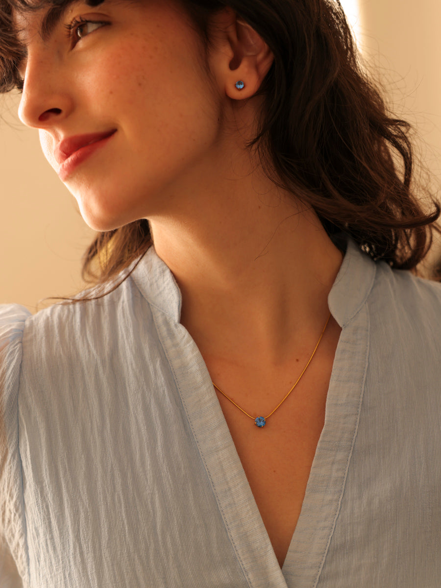 Crystal Delight Dark Blue Small Stub-Ohrringe