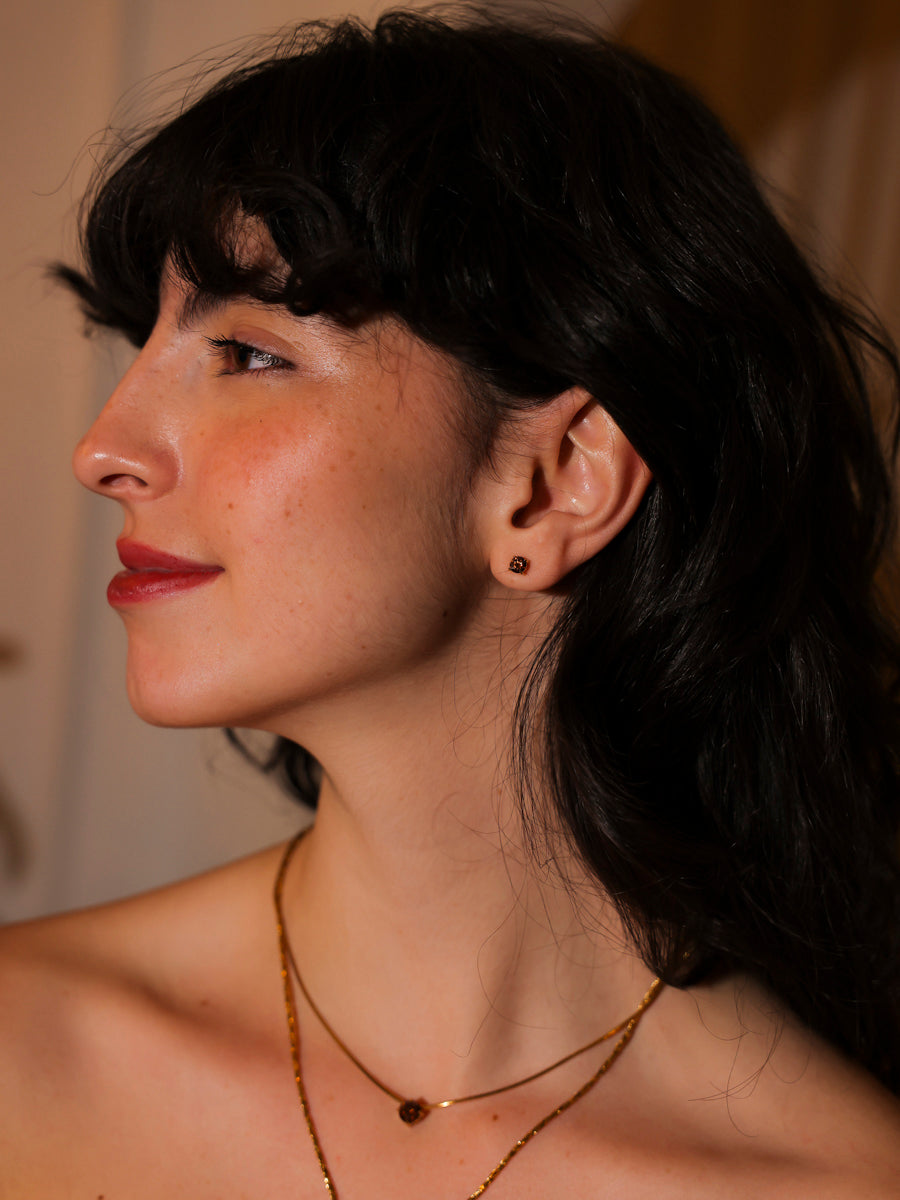 Crystal Delight Coffee Small Stub-Ohrringe