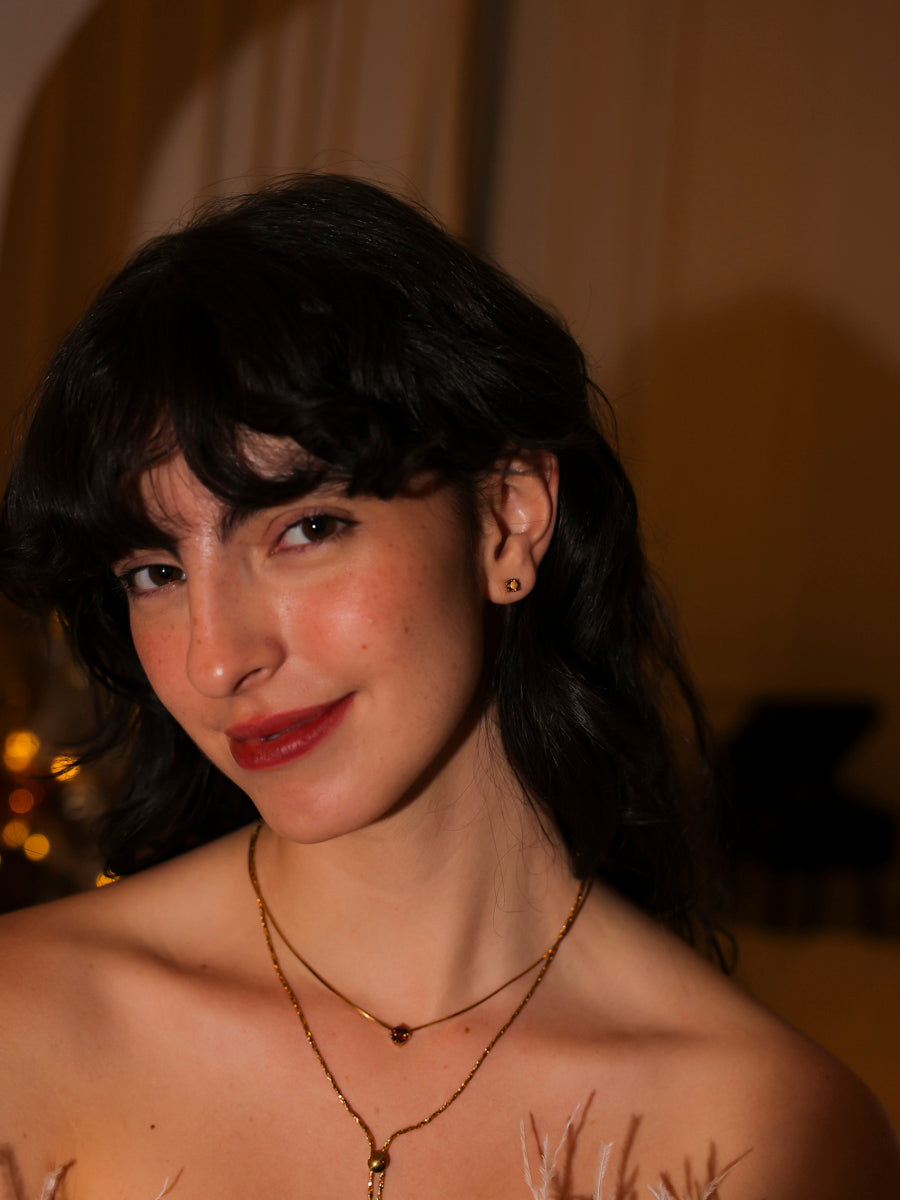 Crystal Delight Coffee Small Stub-Ohrringe