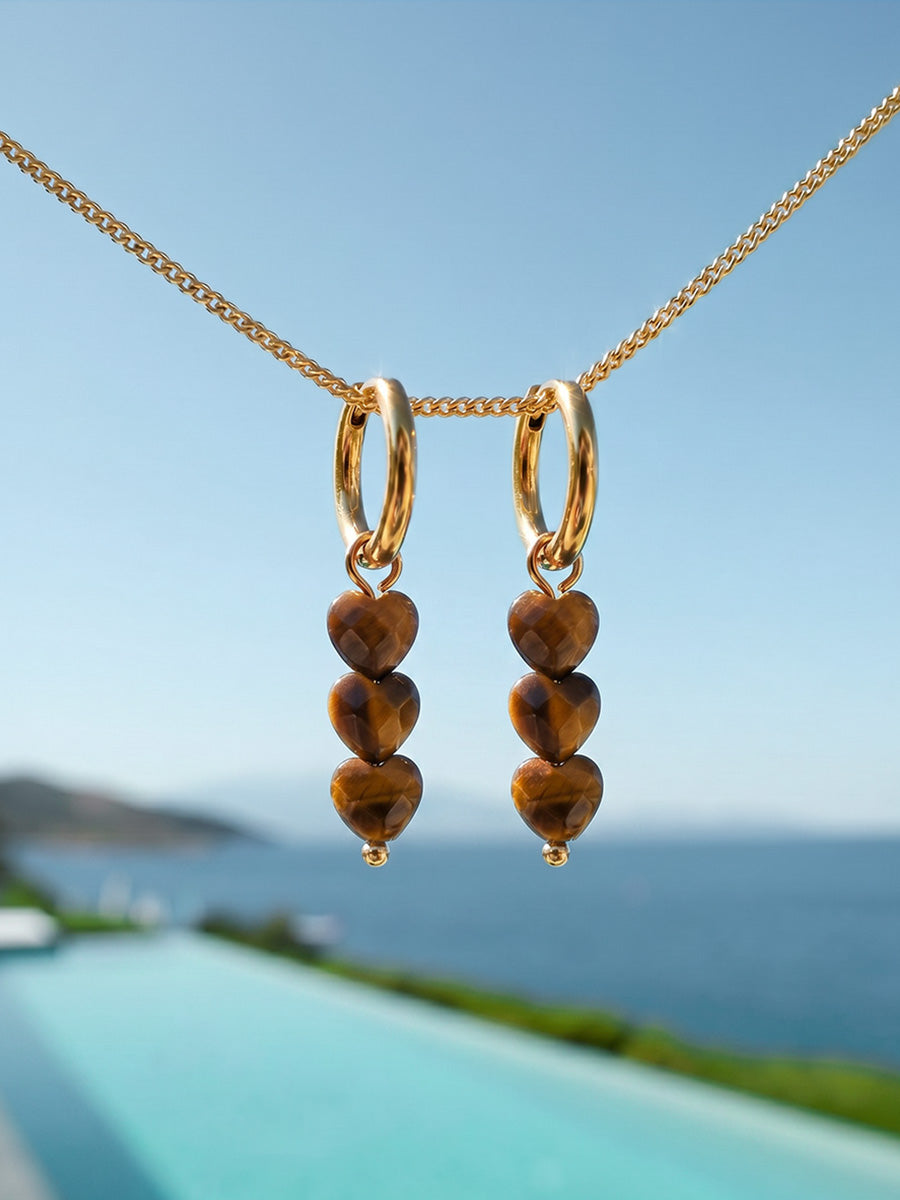 Love Droplets Tiger's Eye Ohrringe ICRUSH
