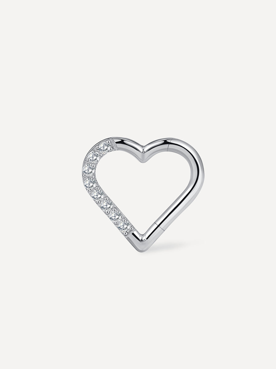 Shine Heart Titan Piercing Silber - 8