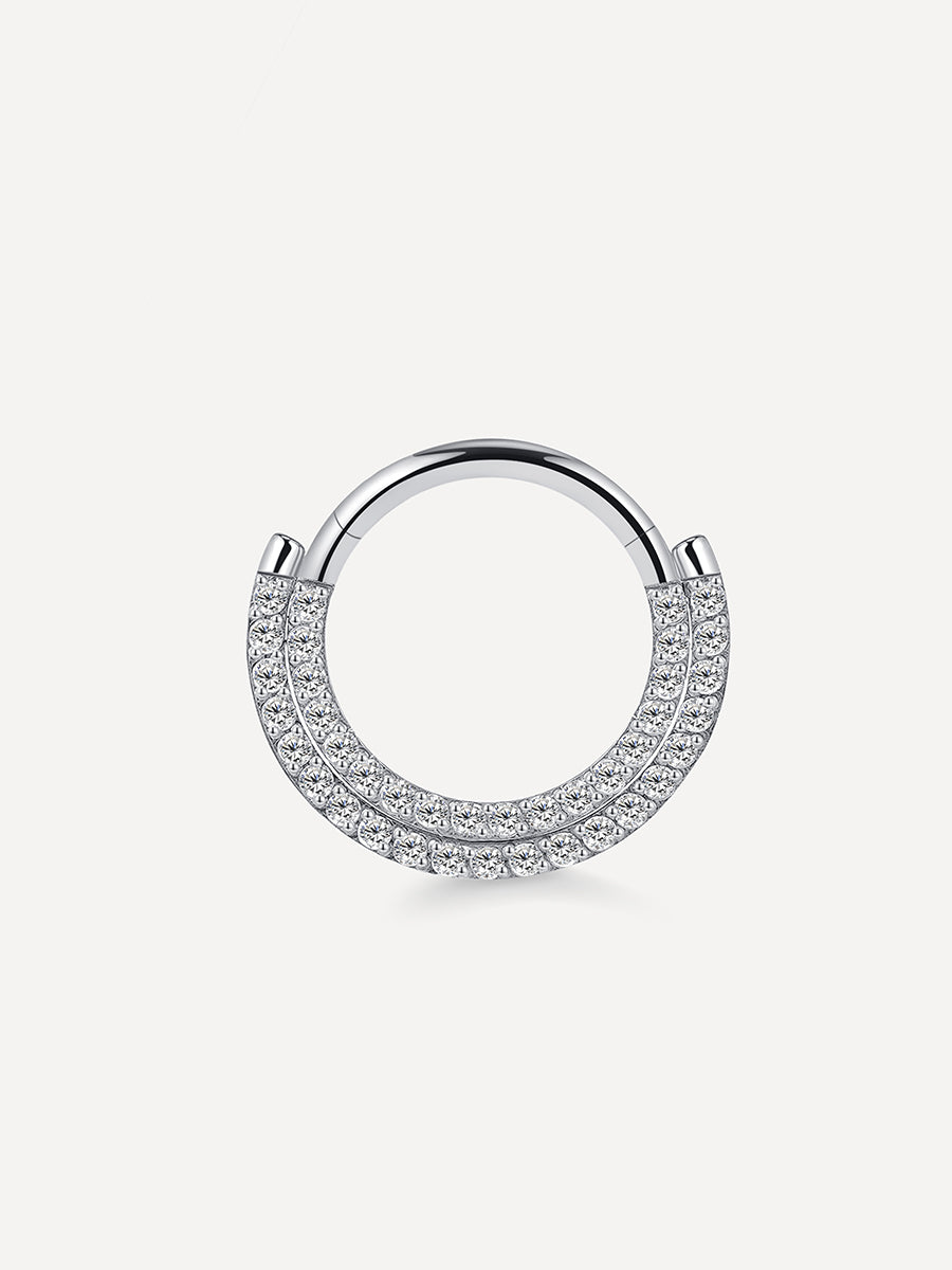 Double Glow Titan Piercing Silber - 8