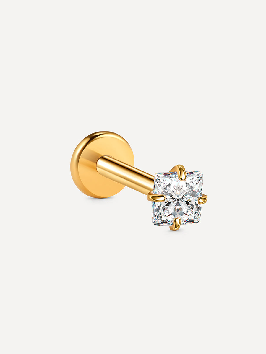 Square Spark Titan Piercing Gold - 10