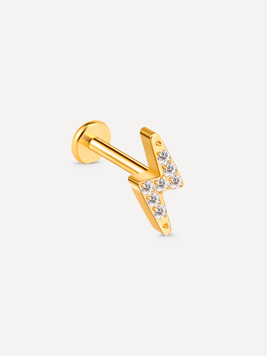 Lightning Bolt Titan Piercing Gold - 10