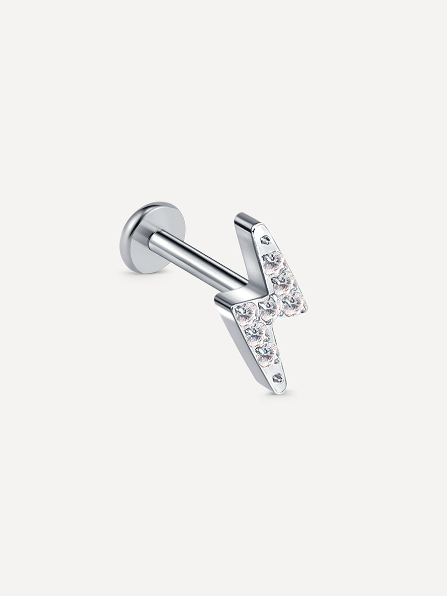 Lightning Bolt Titan Piercing Silber - 10