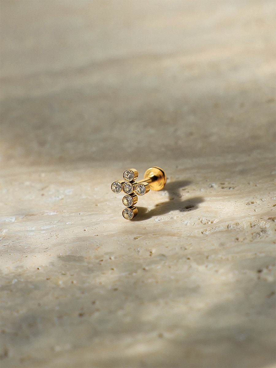 Shining Cross Titanium Piercing