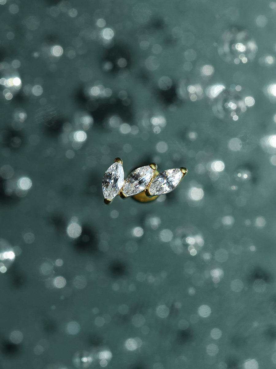 Pave Leaf Titan Piercing