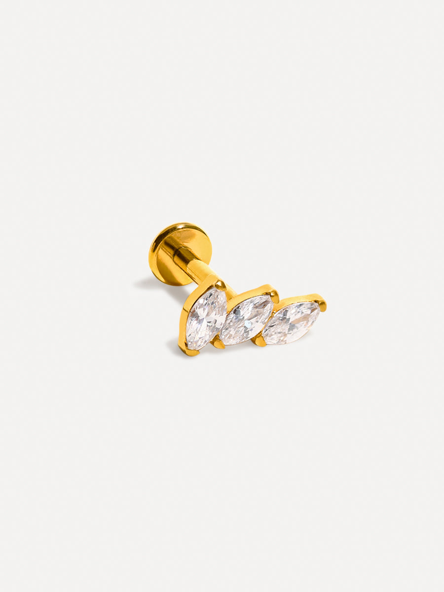 Pave Leaf Titan Piercing