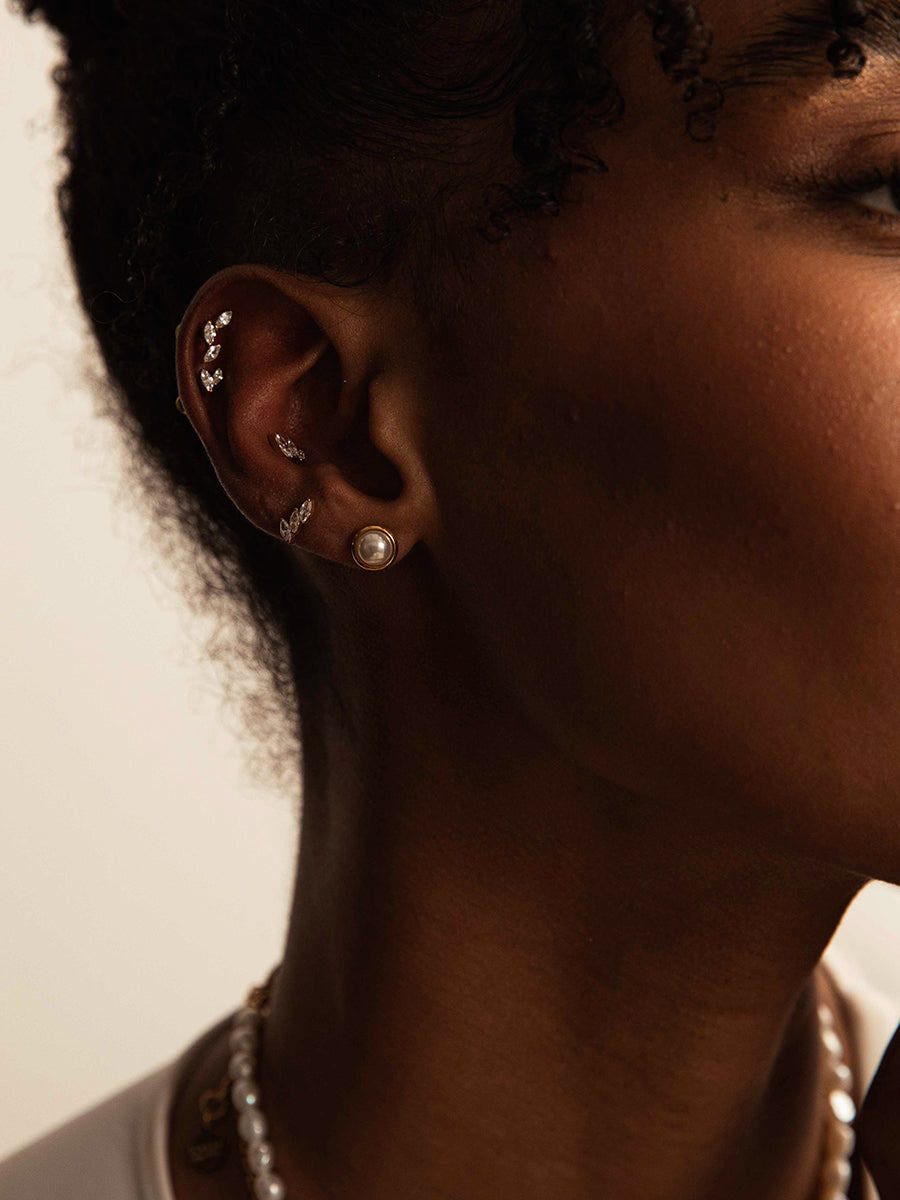 Double Marquise Leaf Titanium Piercing
