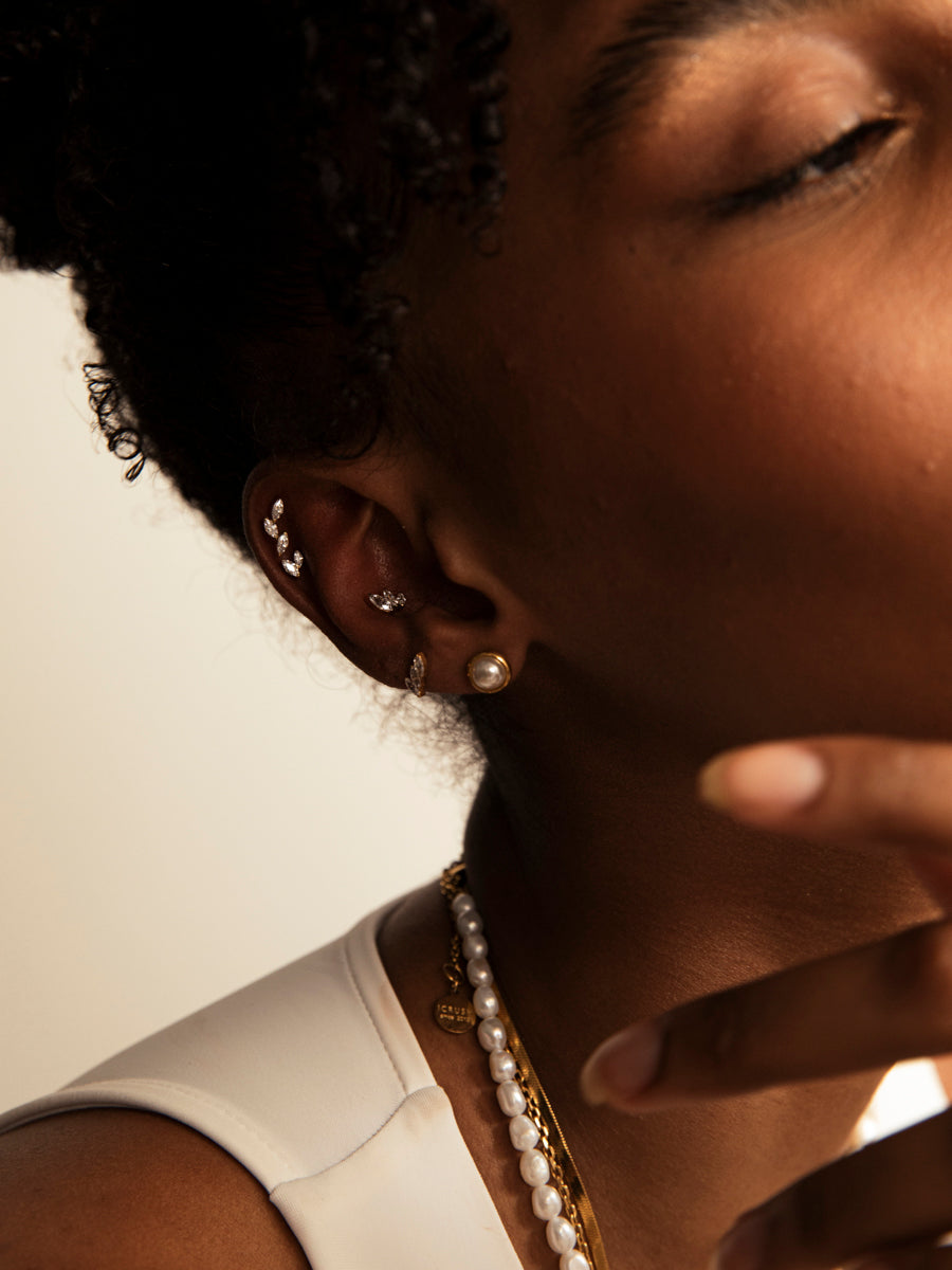 Double Marquise Leaf Titanium Piercing