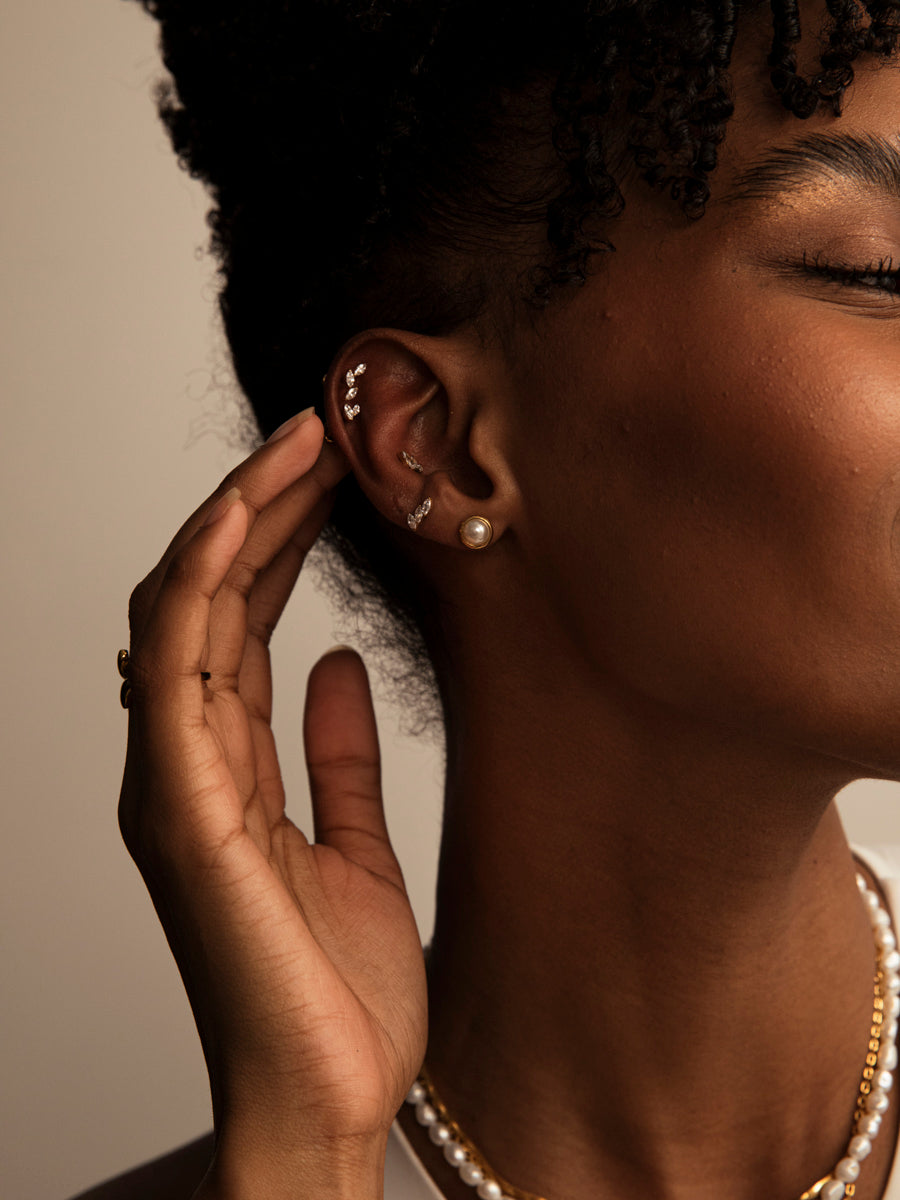 Double Marquise Leaf Titanium Piercing