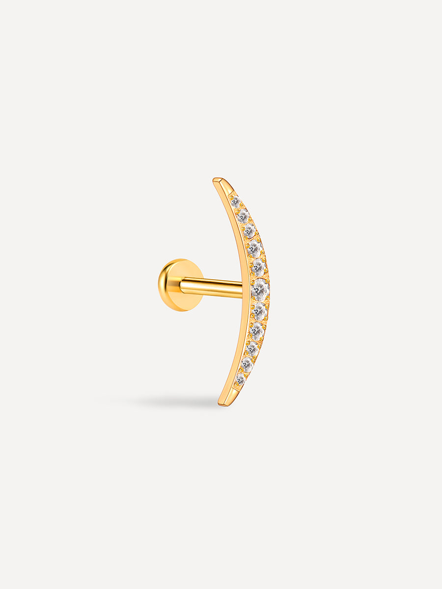 Crescent Moon Titan Piercing Gold - 10