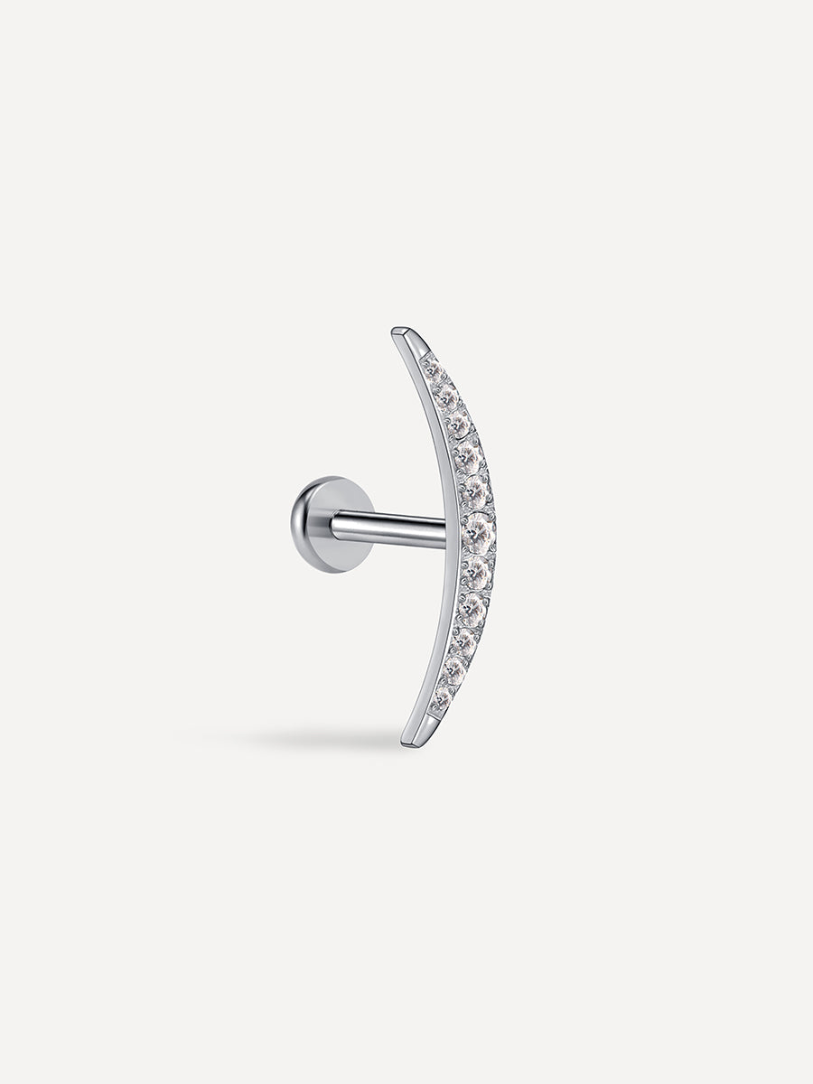 Crescent Moon Titan Piercing Silber - 10
