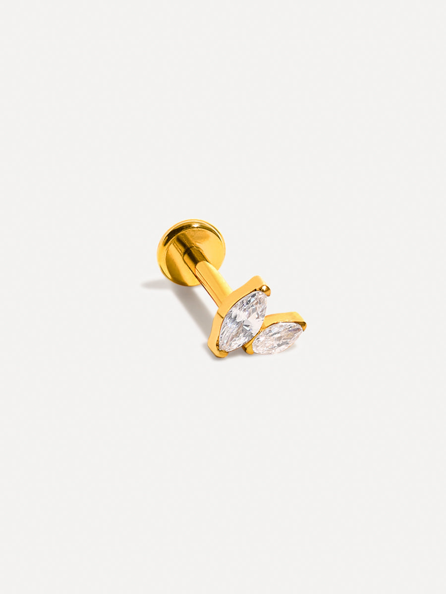 Double Marquise Leaf Titanium Piercing
