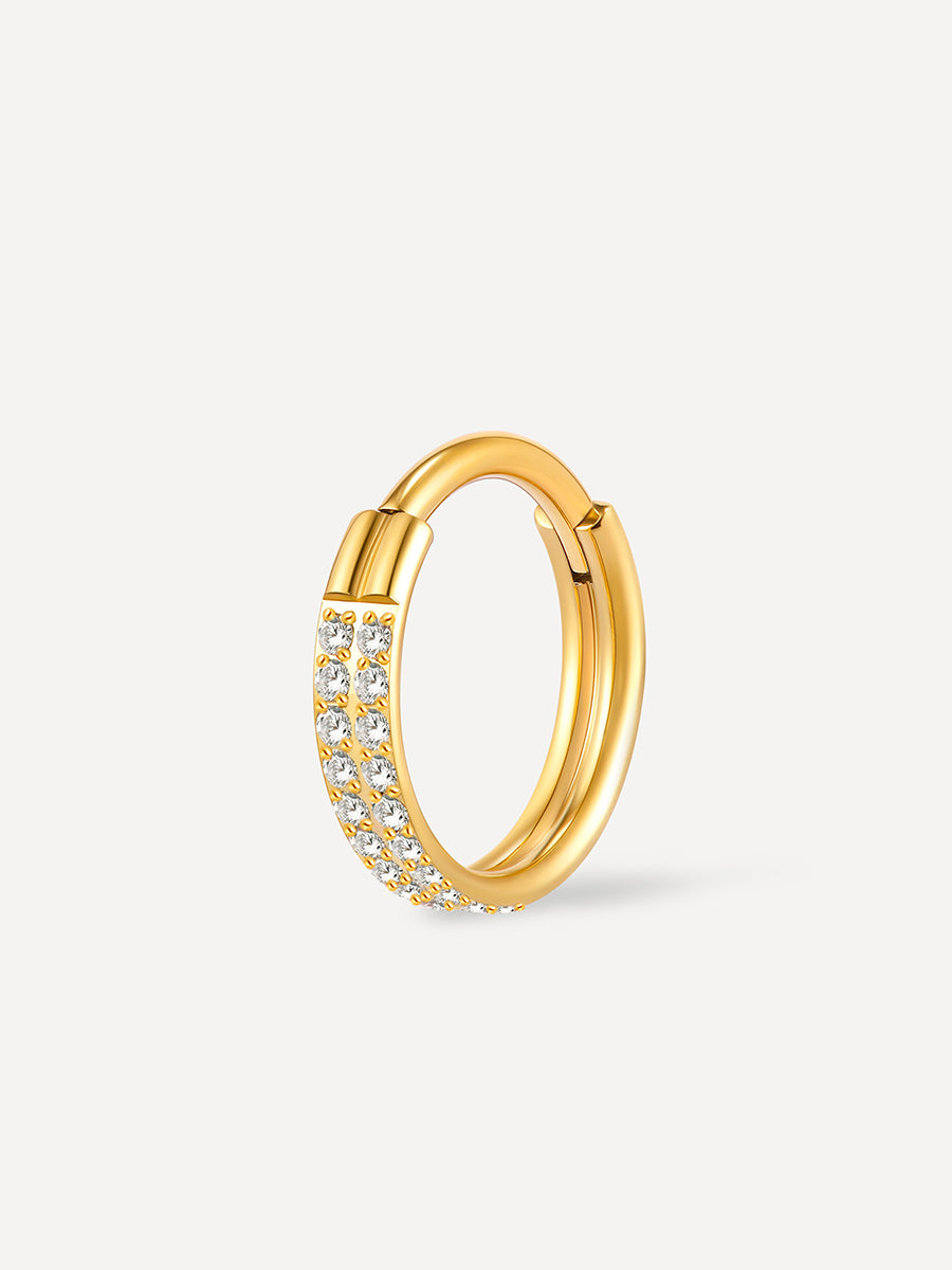 Eternity Glowing Double Hoop Titan Piercing Gold - 10