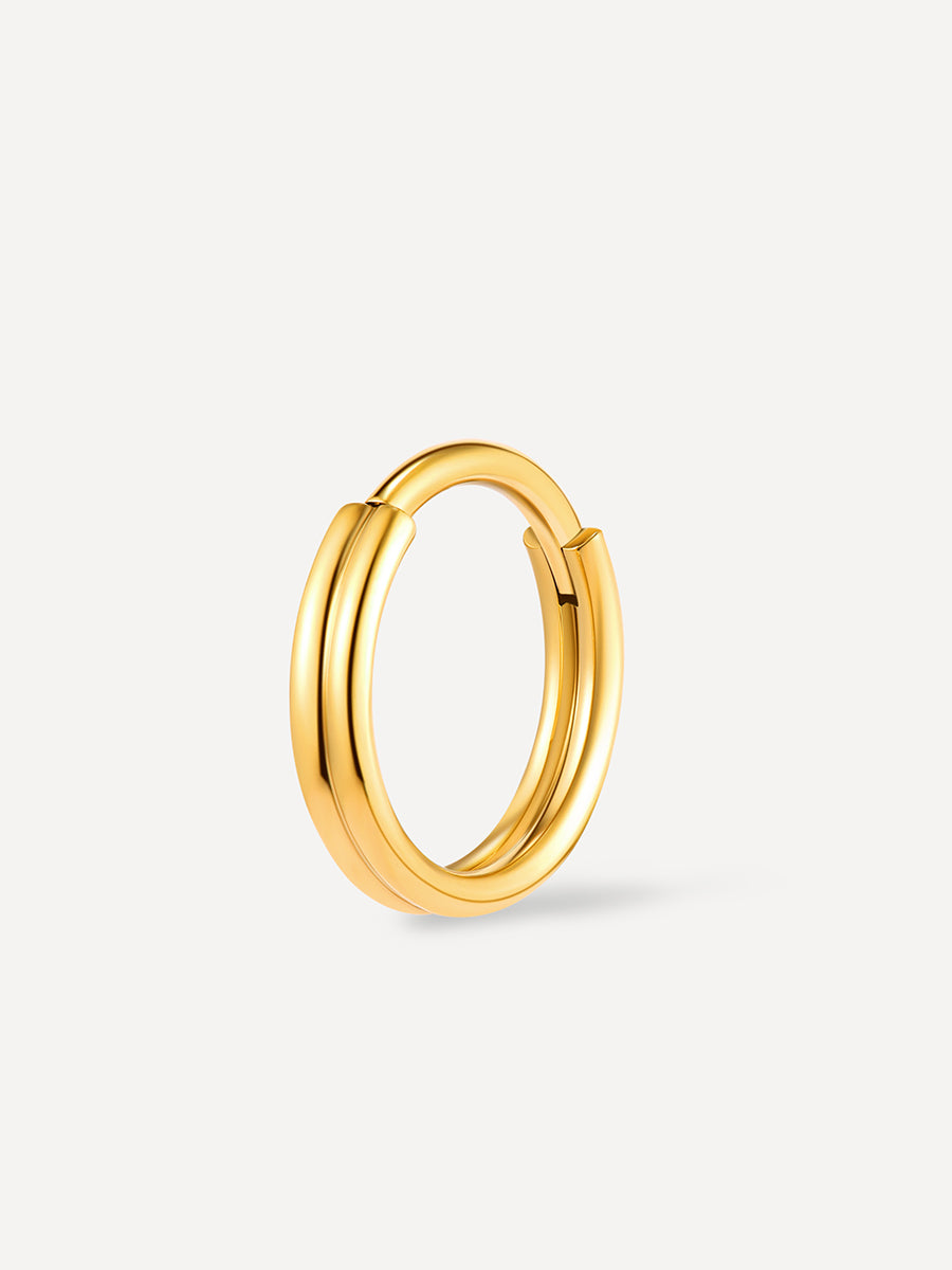 Eternity Plain Gold Double Hoop Titan Piercing Gold - 8