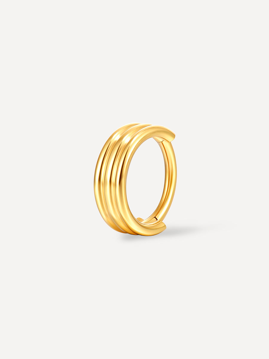 Eternity Plain Gold Triple Hoop Titan Piercing Gold - 8