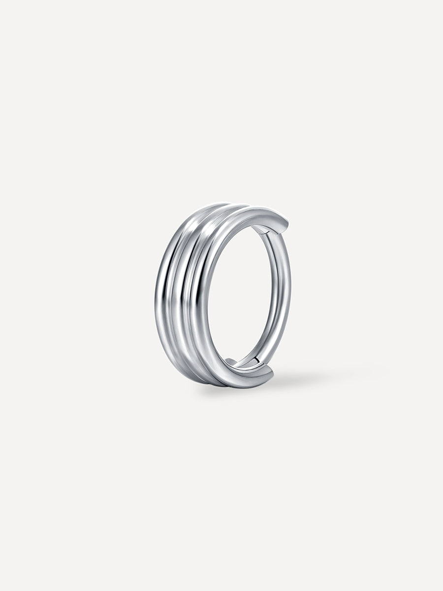 Eternity Plain Gold Triple Hoop Titan Piercing Silber - 10