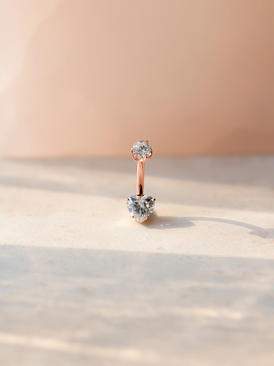 Radiant Heart Titanium Belly Button Piercings