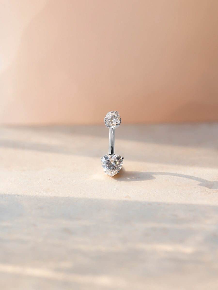 Radiant Heart Titanium Belly Button Piercings