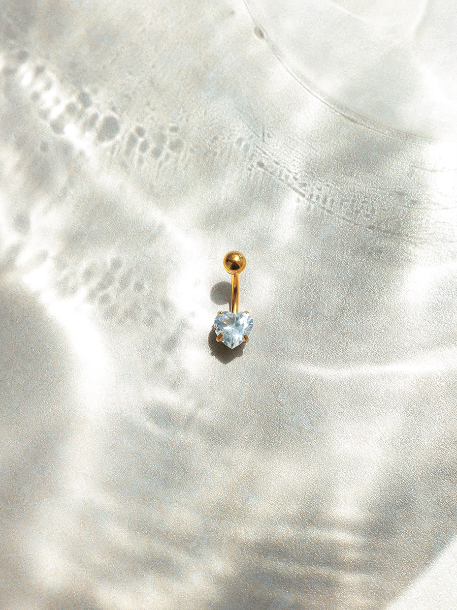 Diamond Heart Bauchnabelpiercing