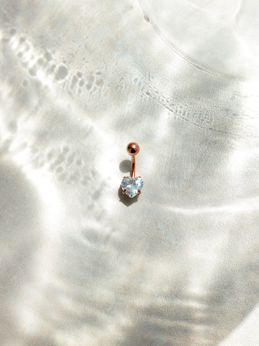 Diamond Heart Bauchnabelpiercing