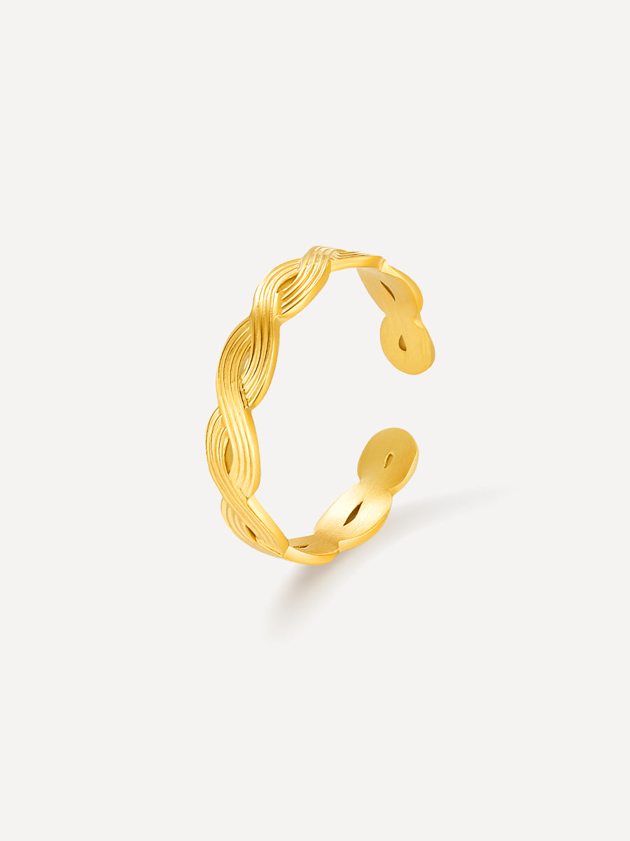 Wavy Line Ring Gold