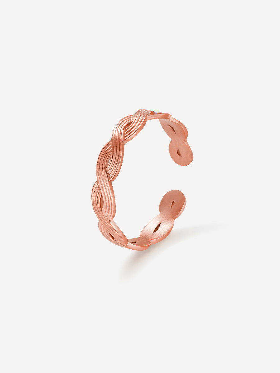 Wavy Line Ring Rosegold