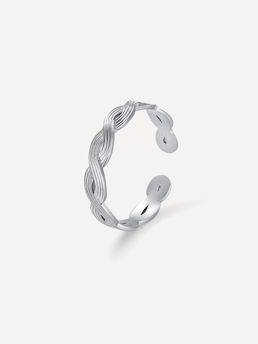 Wavy Line Ring Silber